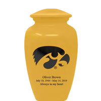 Fan Series - University of Iowa Hawkeyes Yellow Memorial Cremation Urn - IUIOWA100