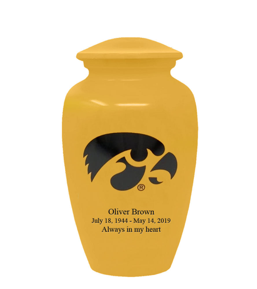 Fan Series - University of Iowa Hawkeyes Yellow Memorial Cremation Urn - IUIOWA100