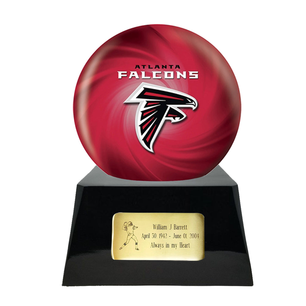 Football Trophy Urn Base with Optional Atlanta Falcons Team Sphere NFL