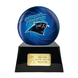 Football Trophy Urn Base and Carolina Panthers Team Sphere NFL