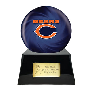 Football Trophy Urn Base and Chicago Bears Team Sphere NFL