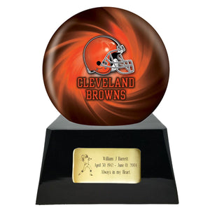 Football Trophy Urn Base with Optional Cleveland Browns Team Sphere