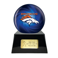 Football Trophy Urn Base with Optional Denver Broncos Team Sphere NFL