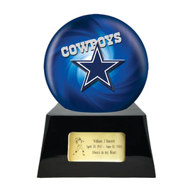 Football Trophy Urn Base with Optional Dallas Cowboys Team Sphere NFL