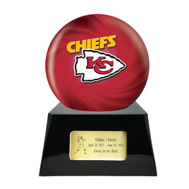 Football Trophy Urn Base with Optional Kansas City Chiefs Team Sphere NFL