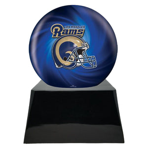 Football Trophy Urn Base with Optional Los Angeles Rams Team Sphere NFL