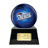 Football Trophy Urn Base with Optional New England Patriots Team Sphere NFL