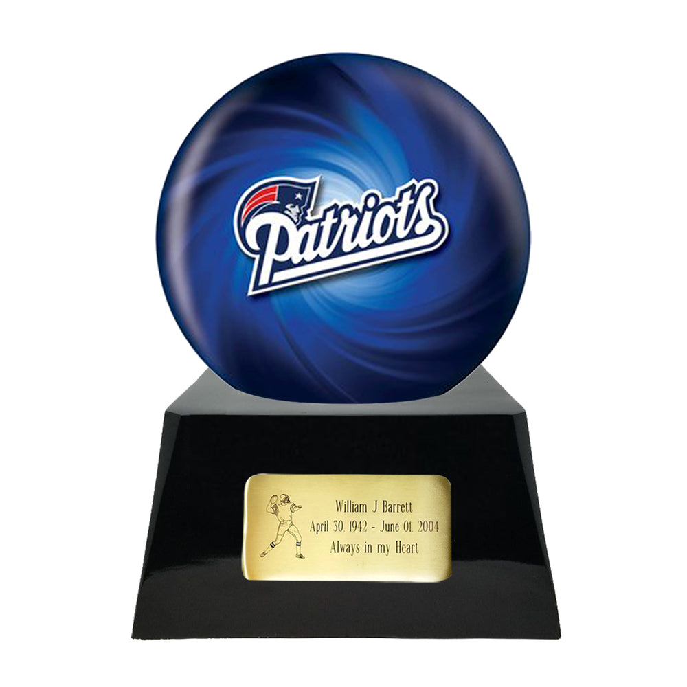 Football Trophy Urn Base with Optional New England Patriots Team Sphere