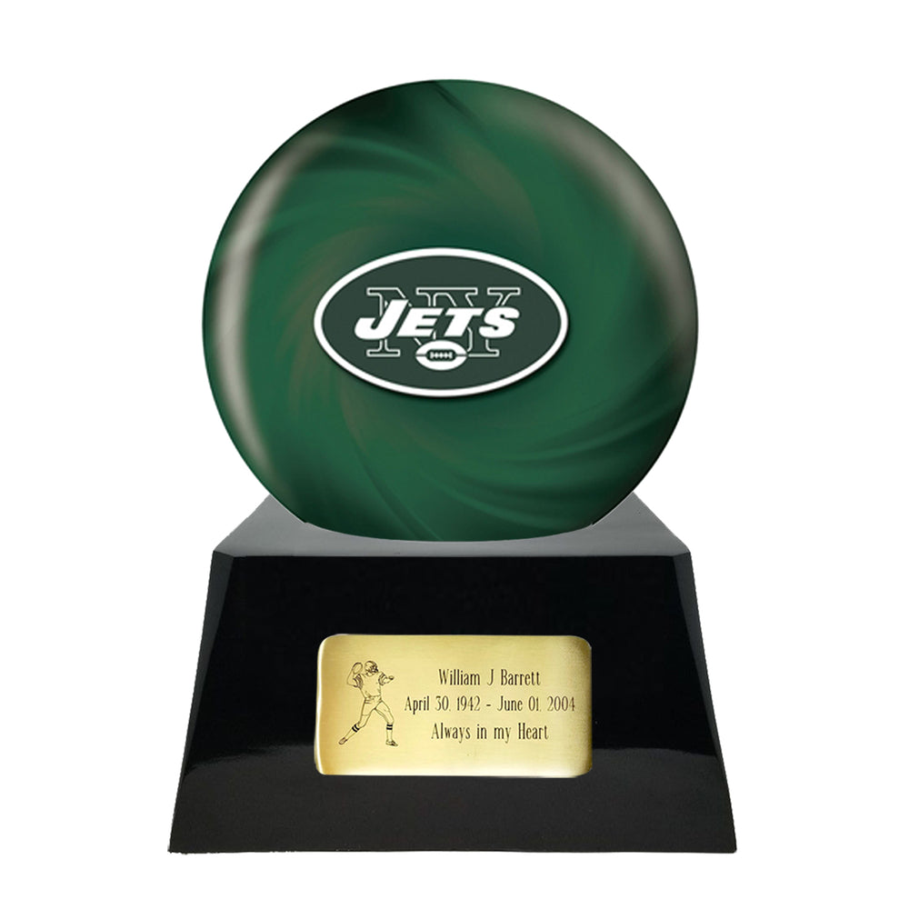 Football Trophy Urn Base with Optional New York Jets Team Sphere