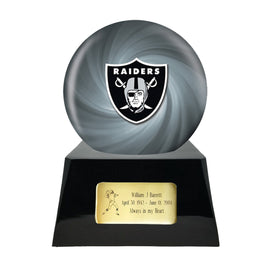 Football Trophy Urn Base with Optional Las Vegas Raiders Team Sphere NFL