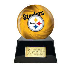 Football Trophy Urn Base with Optional Pittsburgh Steelers Team Sphere NFL