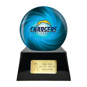 Football Trophy Urn Base with Optional Los Angeles Chargers Team Sphere