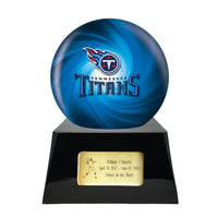 Football Trophy Urn Base with Optional Tennessee Titans Team Sphere NFL