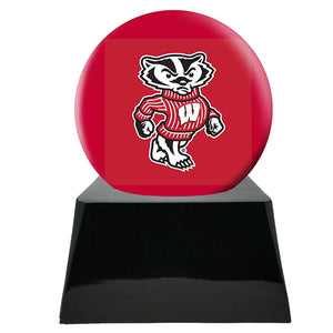 College Football Trophy Urn Base with Optional Wisconsin Badgers Team Sphere