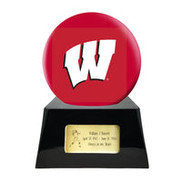 College Football Trophy Urn Base with Optional Wisconsin Badgers Team Sphere