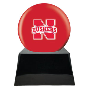 College Football Trophy Urn Base with Optional Nebraska Cornhuskers Team Sphere