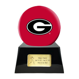 College Football Trophy Urn Base with Optional Georgia Bulldogs Team Sphere