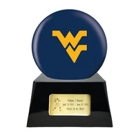 College Football Trophy Urn Base with Optional West Virginia Mountaineers Team Sphere