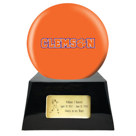 College Football Trophy Urn Base with Optional Clemson Tiger Team Sphere