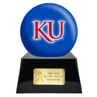 College Football Trophy Urn Base with Optional Kansas Jayhawks Team Sphere
