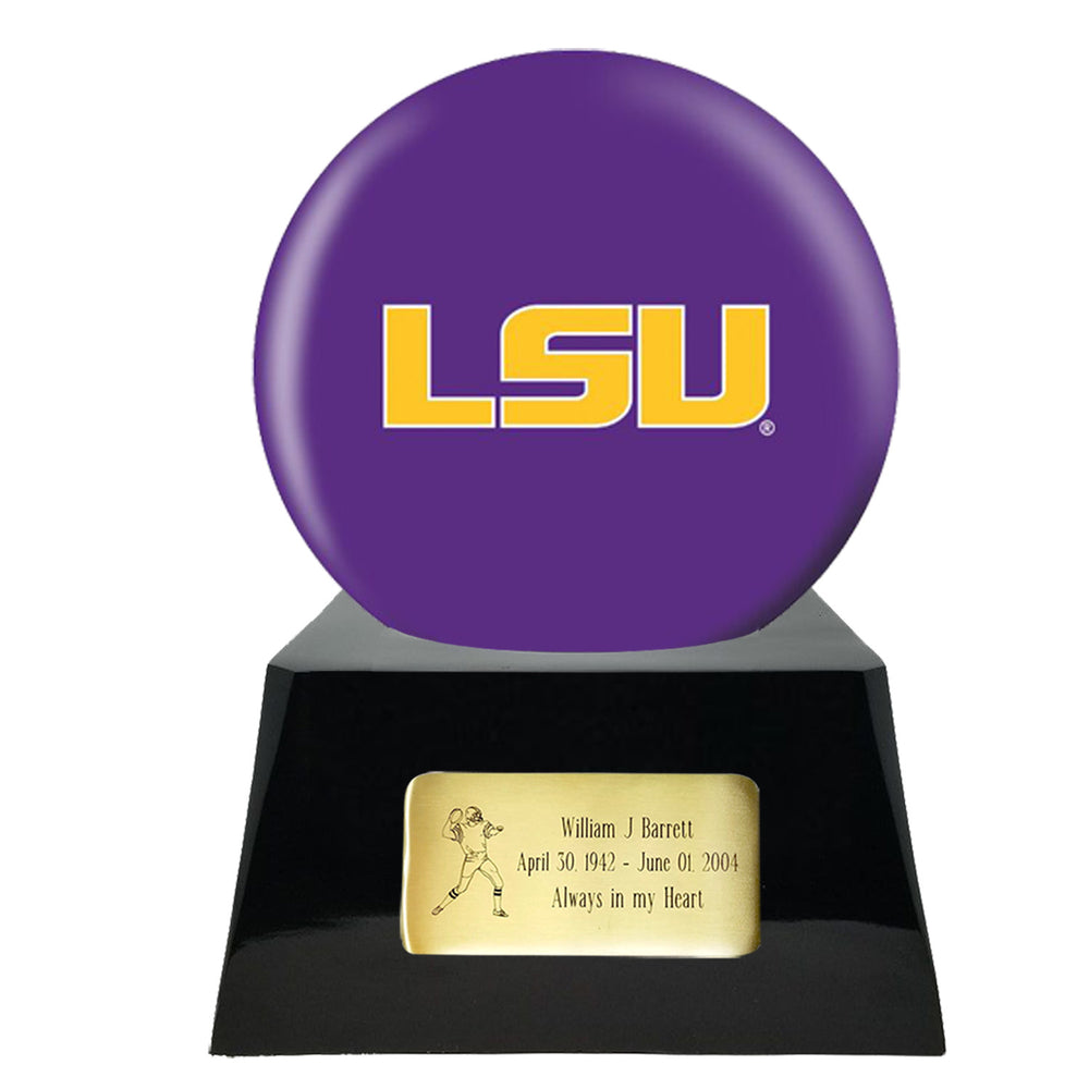 College Football Trophy Urn Base with Optional LSU Tigers Team Sphere