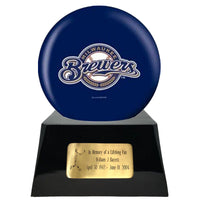 Baseball Trophy Urn Base with Optional Milwaukee Brewers Team Sphere