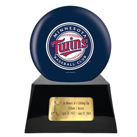 Baseball Trophy Urn Base with Optional Minnesota Twins Team Sphere