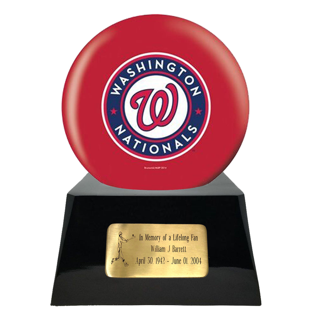 Baseball Trophy Urn Base with Optional Washington Nationals Team Sphere