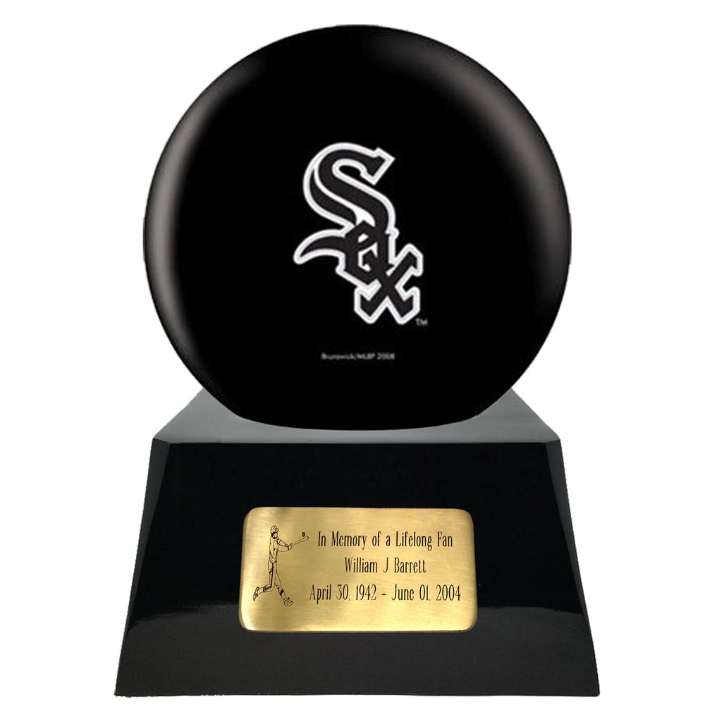 Baseball Trophy Urn Base with Optional Chicago White Sox Team Sphere