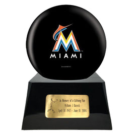 Baseball Trophy Urn Base with Optional Miami Marlins Team Sphere