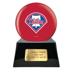 Baseball Trophy Urn Base with Optional Philadelphia Phillies Team Sphere