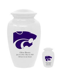 Fan Series - Kansas State University Wildcats White Memorial Cremation Urn - IUKST100