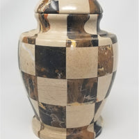 Tan Checked Olpe Real Marble Urn - IUMA120