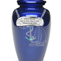 Exquisite Series - Mother of Pearl Anchor on Blue - IUME102