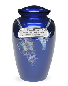Exquisite Series - Mother of Pearl Hummingbird on Blue - IUME103-Blue