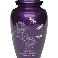 Exquisite Series - Mother of Pearl Dragonflies on Purple - IUME112-Purple