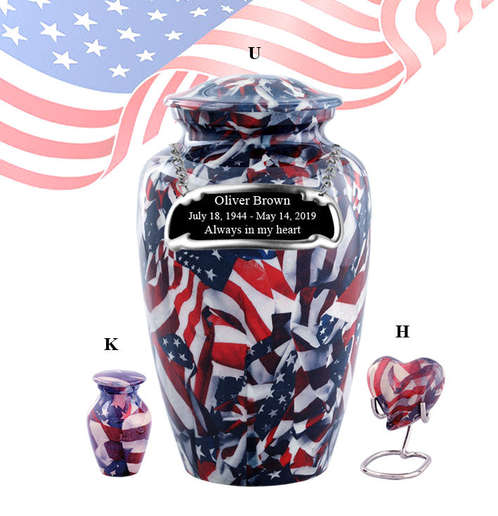 Military Series - American Flag Wrapped Cremation Urn - IUMI111