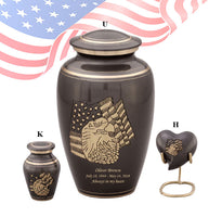Military Series - American Eagle & Flag Cremation Urn - IUMI113