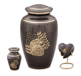 IMPERFECT - American Eagle & Flag Cremation Urn - IUMI113 - NON-RETURNABLE