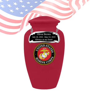 Military Series - United States Marine Corps Cremation Urn, Red - IUMI129