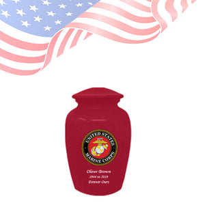 Military Series - United States Marine Corps Cremation Urn, Red - IUMI129