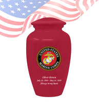 Military Series - United States Marine Corps Cremation Urn, Red - IUMI129
