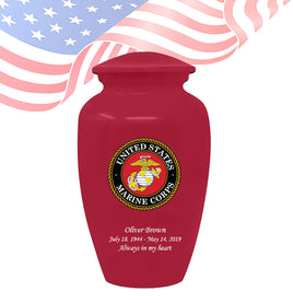 Military Series - United States Marine Corps Cremation Urn, Red - IUMI129