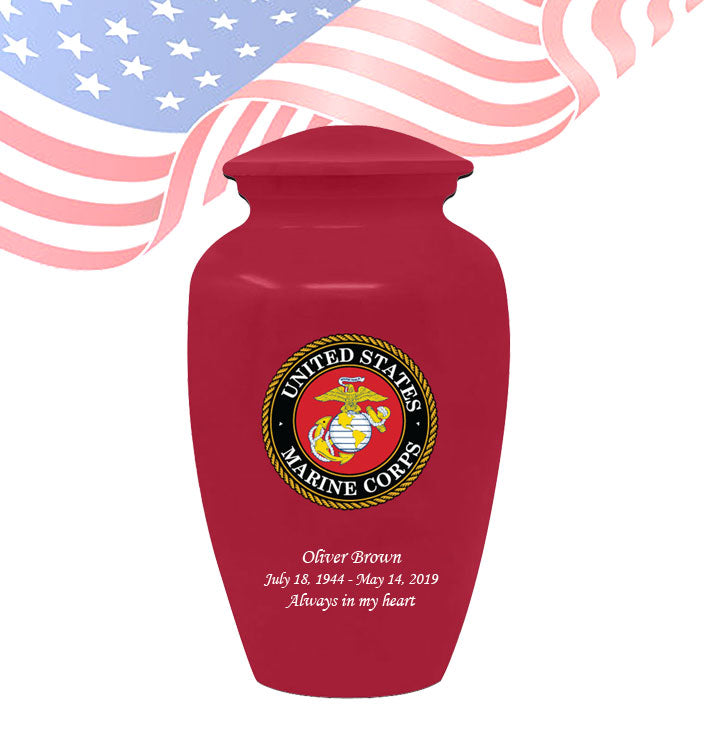 Military Series - United States Marine Corps Cremation Urn, Red - IUMI129