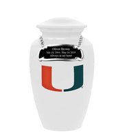 Fan Series - University of Miami Hurricanes White Memorial Cremation Urn - IUMIA100