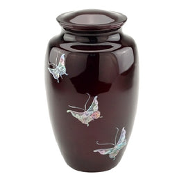 Mother of Pearl Butterfly on Burgundy - IUMOP101