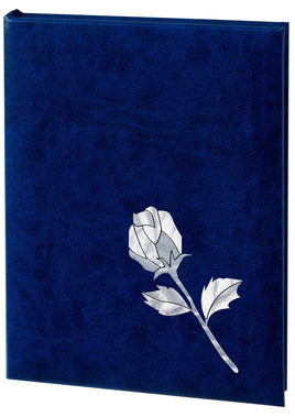 Pearl Rose Memorial Guest Book - W Silver Foil-6 Ring-STGR111