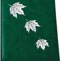 Art Falling Leaf Memorial Guest Book - W Silver Foil - 6 Ring -  STMOP107-BK