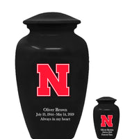 Fan Series - University of Nebraska Cornhuskers Black Memorial Cremation Urn - IUNBR102