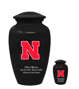 Fan Series - University of Nebraska Cornhuskers Black Memorial Cremation Urn - IUNBR102